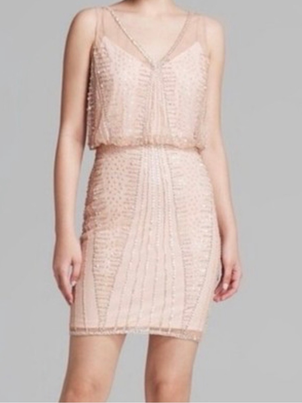 Adrianna Papell Light Pink Sequined Dress